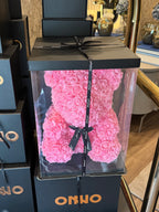 Urso Decorativo de Rosas Cor-de-Rosa na Caixa